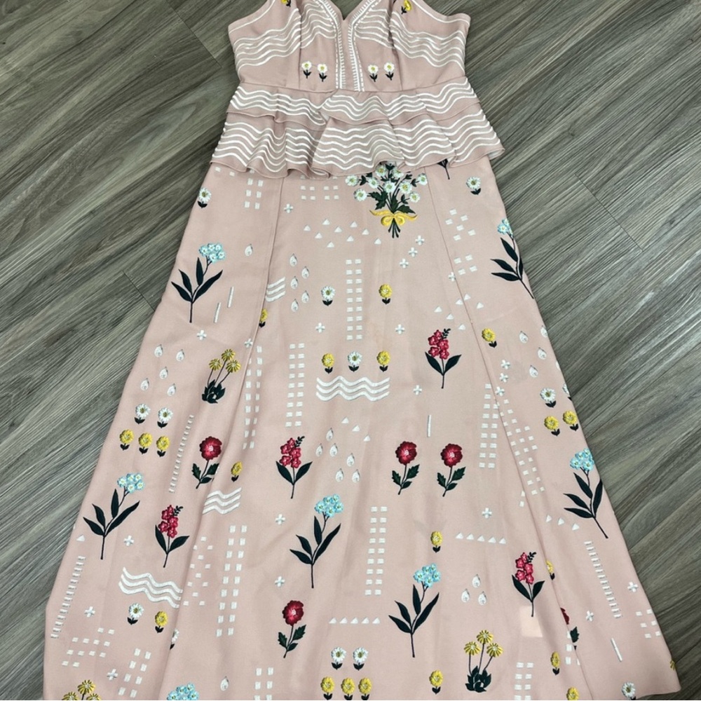 NWT Anthropologie Sahara Floral Pink Midi Dress - Picture 4 of 6